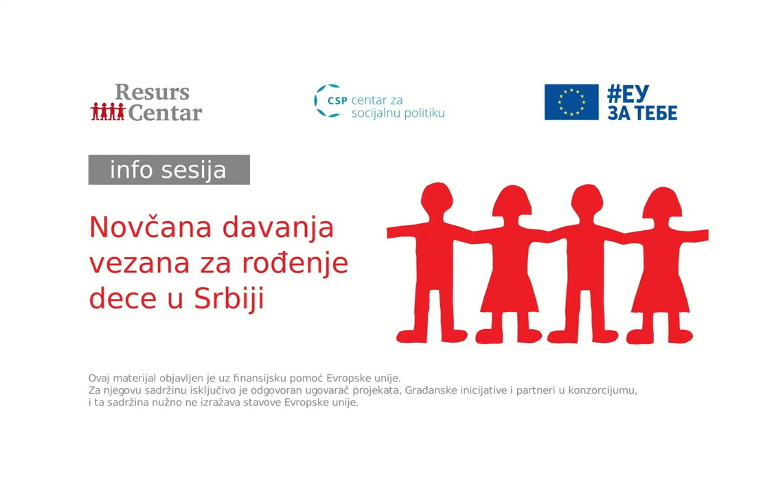 Info-sesija "Novčana davanja vezana za rođenje dece u Srbiji"