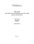 Who cares? The institutional framework for long-term social care benefits – National report SERBIA
