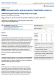 Between policy and perception: Stakeholder views on addressing territorial inequality in Europe